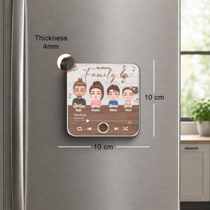 Personalized Family Cartoon Musical Fridge Magnet